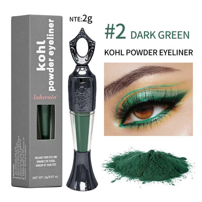 Retro Black Dark Green Kohl Powder Eyeliner