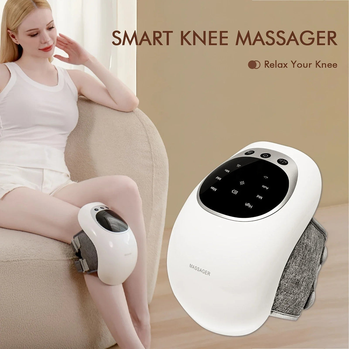 Smart Knee Massager Rechargeable Vibrating Knee
