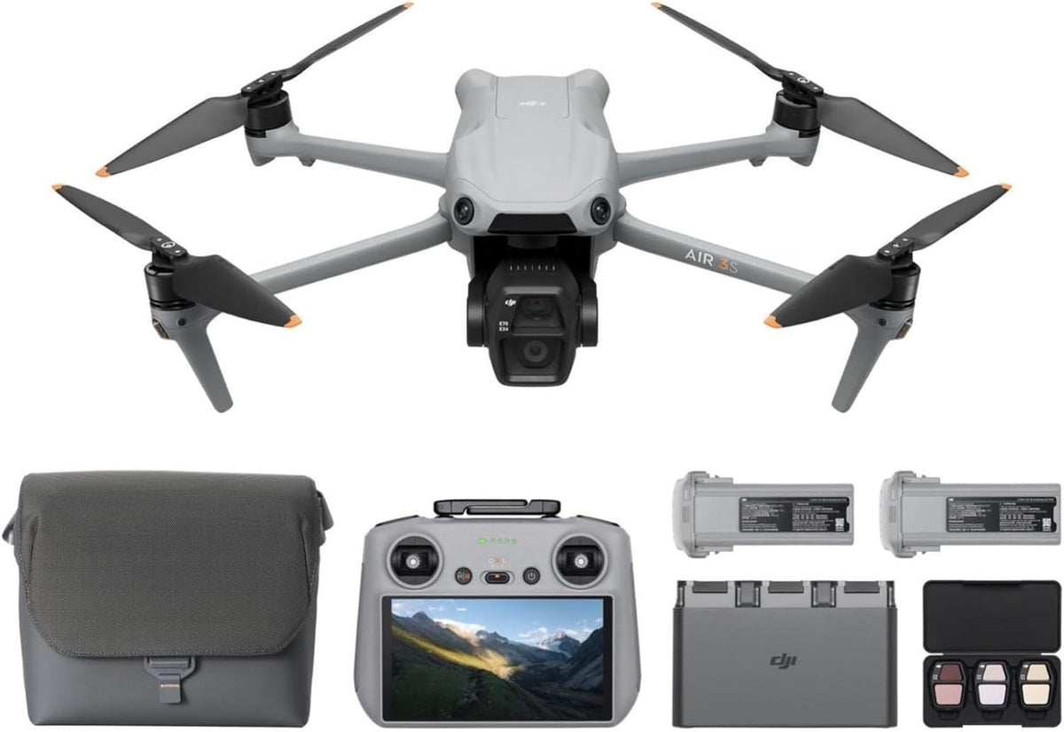Air 3 Dual 4K Drone with Smart RC & 92 Min Flight | طائرة Air 3 بكاميرتين 4K وريموت ذكي و92 دقيقة طيران