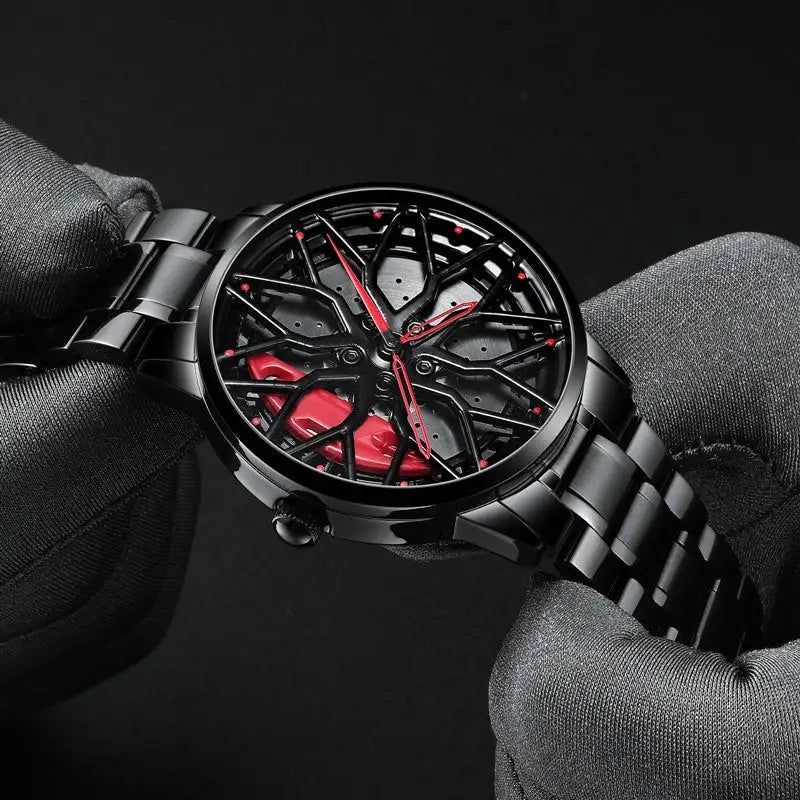 New High Quality Original Men Luck Flywheel Waterproof Quartz Watch