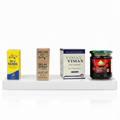 COMPLETE COURSE TURKISH MACUN+SANDA OIL+DELAY SPRAY+VIMAX CAPSULE
