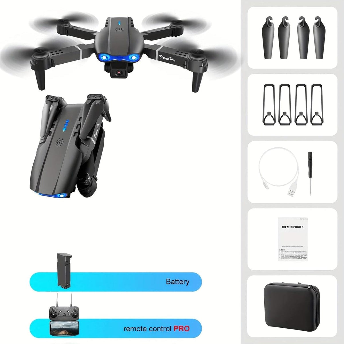 E99 Pro 8K Drone – Dual Camera, 5G GPS & Dual Battery – طائرة الدرون E99