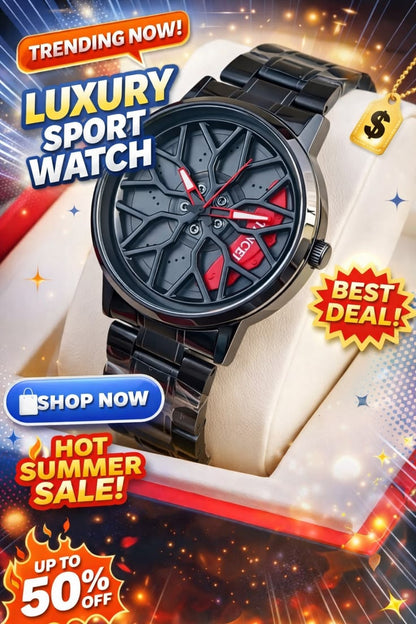 New High Quality Original Men Luck Flywheel Waterproof Quartz Watch