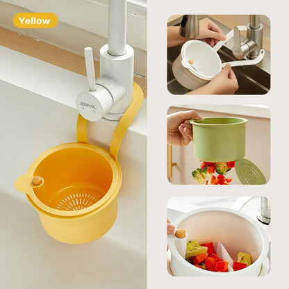 2 IN 1 Kitchen Sink Strainer Stopper One-click Opening Hanging