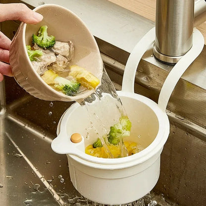 2 IN 1 Kitchen Sink Strainer Stopper One-click Opening Hanging