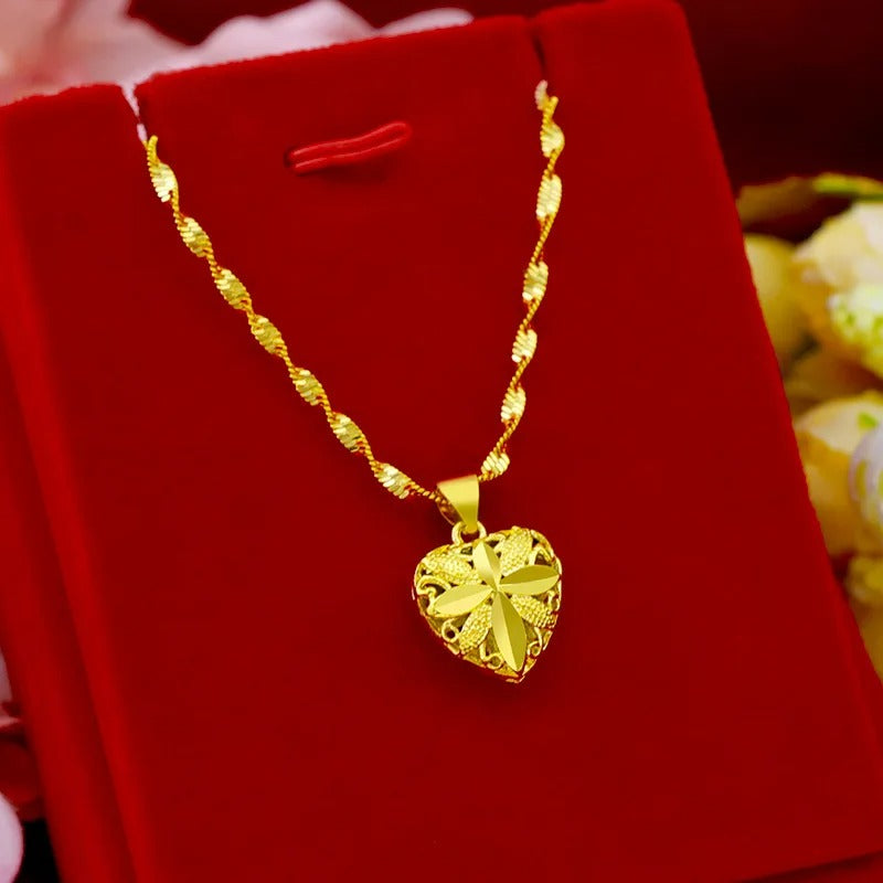 Gold Aura Heart Necklace